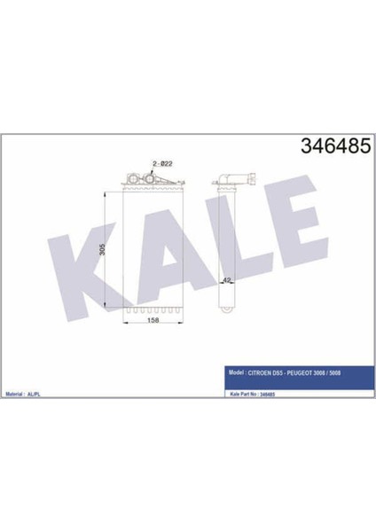 346485 346485 Kalorifer Radyatörü 3008 5008 / Ds5 Mekanik