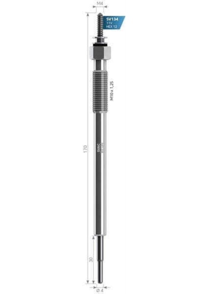 SV134 SV134 Isıtma Kızdırma Bujisi L200 Cr 06-09 Euro4 GX4170 1820A009