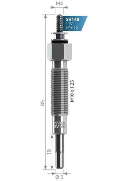 SV148 SV148 Isıtma Kızdırma Bujisi Vanetta 2.3 D Terrano 2.7 Td GJ260NI 11065-G2400