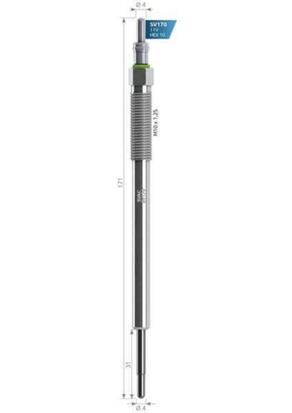 SV170 SV170 Isıtma Kızdırma Bujisi L200 Cr 10-14 Euro5 GX4170S 1820A020