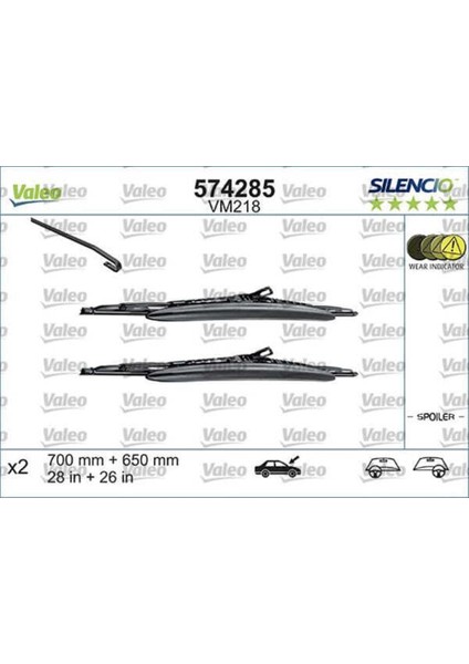 574285 574285 Cam Silgi Süpürgesi 307 01-04 Sılencıo 700 650MM