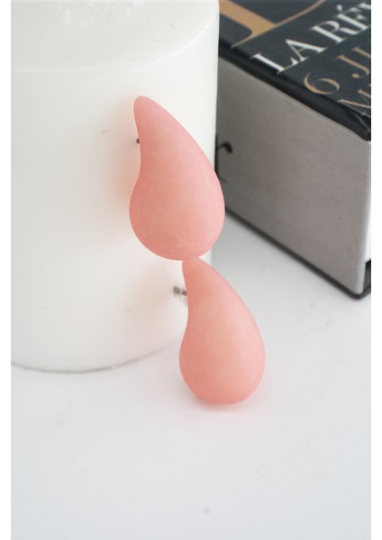 Kadın Vip Seri Su Damlası Model Küpe E. Pembe