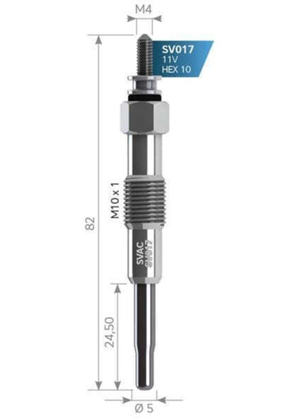 SV017 SV017 Isıtma Kızdırma Bujisi Bmc Croma 1.9 Tdı GX83