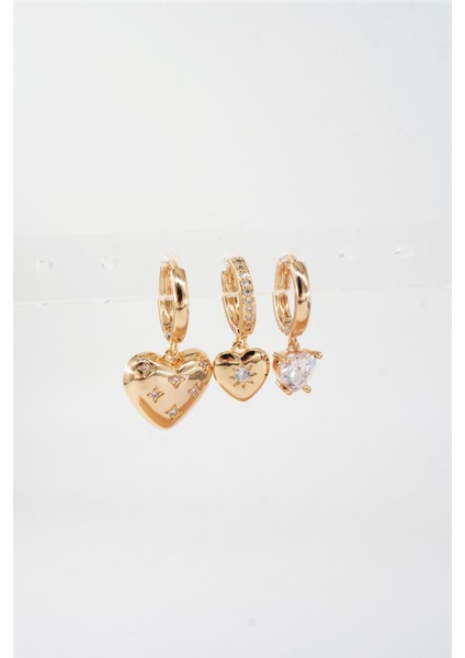 Kadın Vip Seri Zirkon Taşlı 3'lü Küpe