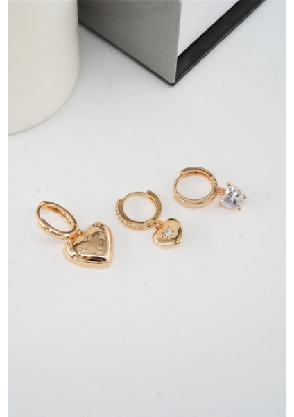 Kadın Vip Seri Zirkon Taşlı 3'lü Küpe fiyatları