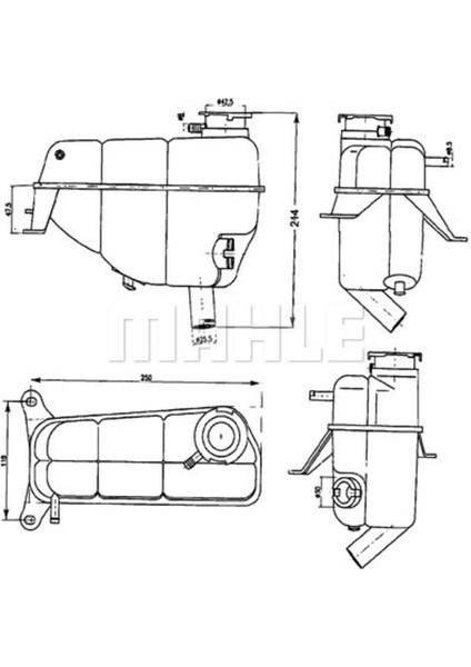 CRT121000S CRT121000S Yedek Su Deposu (214×250×118) W124 S124 C124 E 200 E 220 E 280 M 111.940 (Eno:8ma3