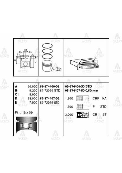 06-374407-50 Iss 6-374407-50 Segman 0.50 2e 1.3 Corolla