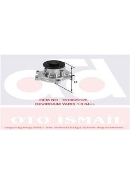 PA827 PA827 Devirdaim Su Pompası Yaris 99- 1.0 1.3 16V 1.3 16V 1.0 16V