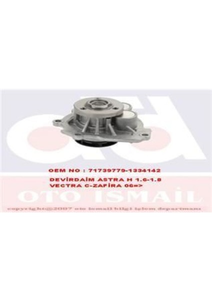 PA959 PA959 Devirdaim Su Pompası Stilo / 159 / Astra G J J Vectra C Insignia Corsa D Zafira B Merıva