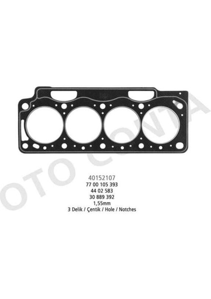 40152107 40152107 Silindir Kapak Contası 3 Delık Kangoo Megane I Laguna Trafic 1.9 Dcı F9Q Dtı 1.55