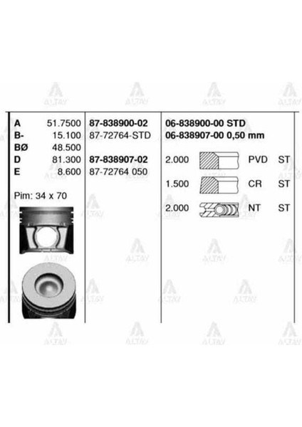 06-838900-00 Iss 6-838900-0 Segman Std Mazda Bt-50 06-Ranger 06-