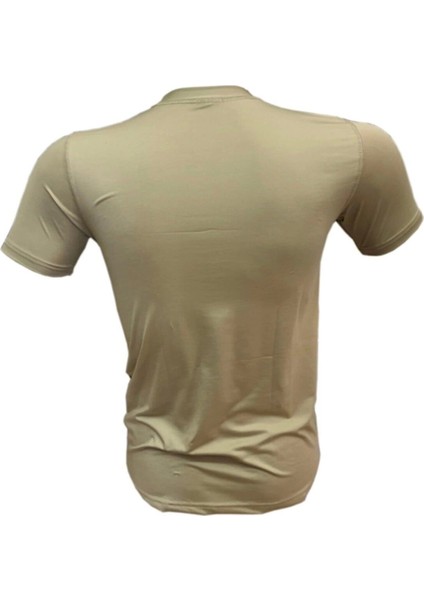Erkek Askeri Termal Microfiber Kısa Kol Bej Nano Tişört