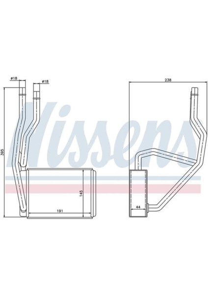 2S6H18B539AB 2S6H18B539AB Kalorifer Radyatörü Brazıng Mt-At 145X191 mm Ford Fiesta 5 1.25 16V 1.4 1.6 Tdcı