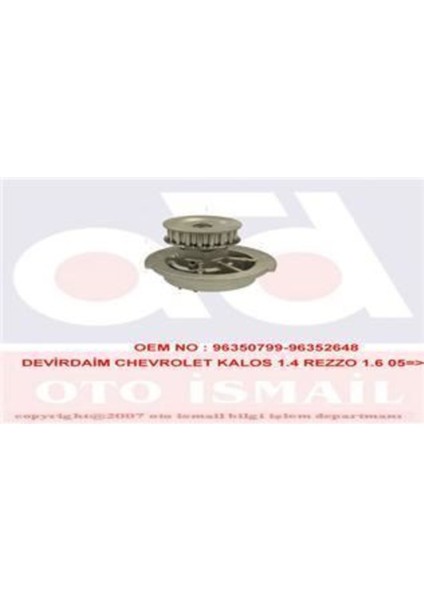 PA694 PA694 Devirdaim Su Pompası Aveo Kalos 02- Rezzo 05- / Lanos 97- 1.4 8V 1.5