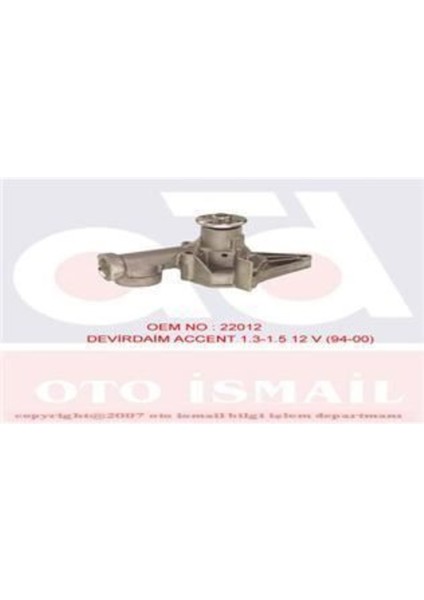 PA697 PA697 Devirdaim Su Pompası Accent 95-03 Excel Getz 00- / Lancer 1.3 1.5