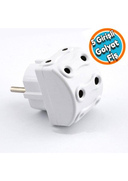 Fiş Priz Golyat Çoklu Grup Priz Çoğaltıcı Beşli Golyat Elektrik Prizi 5'li