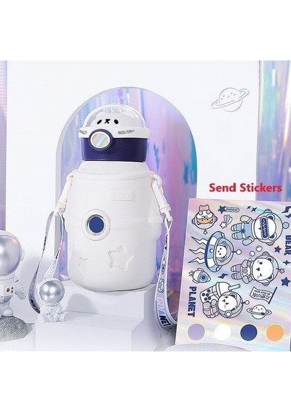 Mectime Astronot Termos Çift Duvar Vakum Yalıtım Bardağı 500ML Taşınabilir (Yurt Dışından)