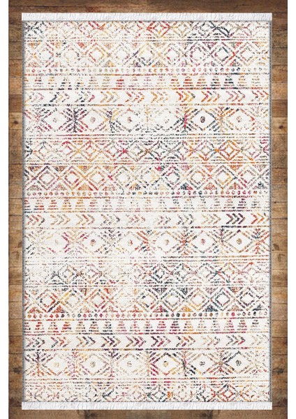 Gri Siyah Anadolu Otantik Desenli Yıkanabilir Kaymaz Salon Halısı Dekoratif Kilim ARM-1143