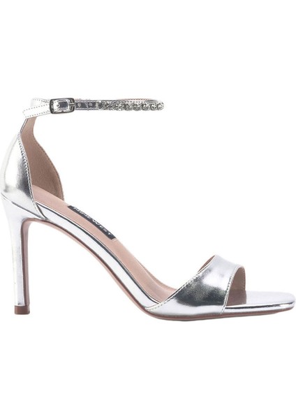 OGLIO 3FX Gümüş Kadın Topuklu Sandalet