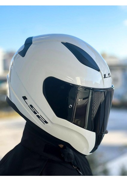 Rapid 2 Beyaz Kask Siyah Vizörlü