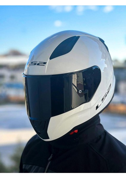 Rapid 2 Beyaz Kask Siyah Vizörlü