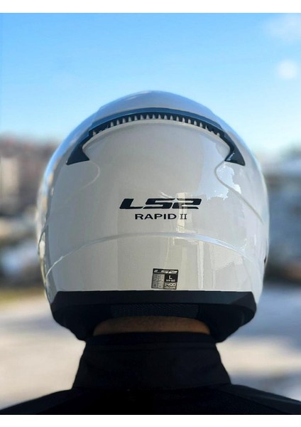 Rapid 2 Beyaz Kask Siyah Vizörlü