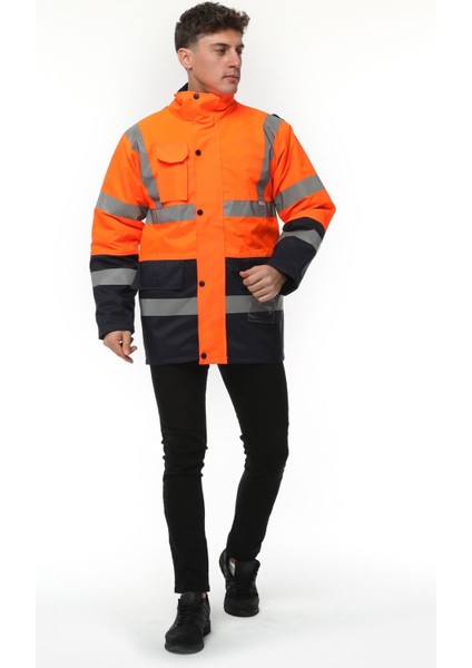 Iş Kabanı Parka Su ve Rüzgar Geçirmez Rain Safety Model Membranlı Neon Turuncu Erkek indirimleri