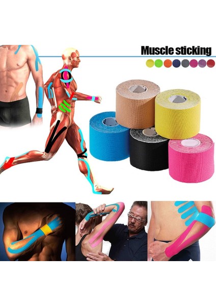 Spor Kas Yaralanmaları Için 2,5 cm * 5 M Elastik Bandaj Yapışkan Bantlar - Ten Rengi (Yurt Dışından) indirimleri