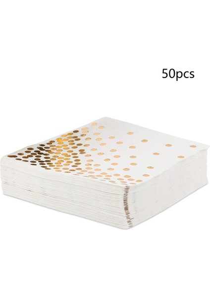 Quanbu Gold Dot Kokteyl Peçeteleri (50 Paket) Altın Folyo Polka Noktalı 3 Katlı Kağıt Peçeteler Doğum Günü Partisi, Bebek Partisi, Gelin Partisi, Tatil Kutlaması ve Düğün Için Mükemmel (Yurt Dışından)