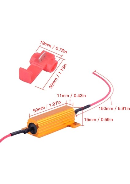 Sarı W 6ω LED Yük Direnci Dönüş Sinyali Işığı Yanıp Sönme Flaş Sabitleme Yük Dirençleri LED Ampüller Işık Hatası Serbest Kod Engelleyici Dekoderi (Yurt Dışından)