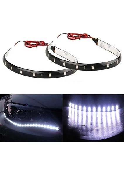 Beyaz M Esnek 15 LED Smd Su Geçirmez Str Parlak Işıklar 12V Arabalar Için Kamyonlar Tekne Motosiklet Araba Styling (Yurt Dışından)