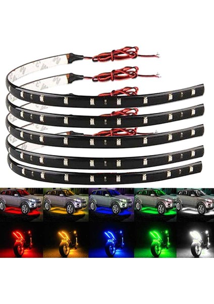 Beyaz M Esnek 15 LED Smd Su Geçirmez Str Parlak Işıklar 12V Arabalar Için Kamyonlar Tekne Motosiklet Araba Styling (Yurt Dışından)