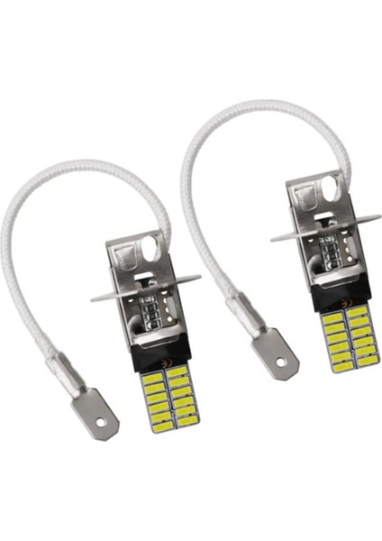 H1 Stili H3 2 Parça H3 24 LED Ampul Süper Parlak Hmd Araba Sis Farları Sürüş Gündüz Çalışan Lamba Araba Ampulleri Dc 12V 6500K Araba H3 Beyaz Işık (Yurt Dışından) fiyatları