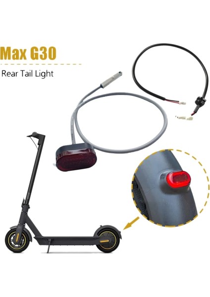 Siyah Stil Elektrikli Scooter Kuyruk Işık Uyarı Lambası Ninebot Max G30 Için LED Arka Işık (Yurt Dışından)