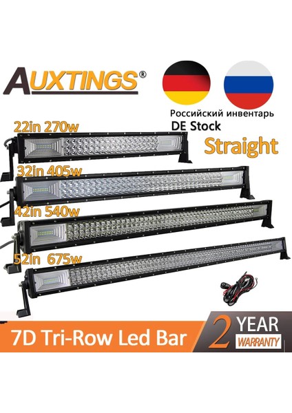 Sadece Bir Kablolama Kiti Stili Auxting LED Işık Çubuğu Çalışma Işığı 7d LED Çubuk 3 Sıralı 4x4 Kamyon Atv Araba Offroad Sürüş Düz Işık Çubuğu (Yurt Dışından) fiyatları