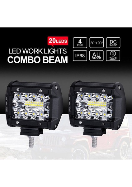 4 "ıw 20LED Çalışma Işığı Taşkın Spot Combo Off-Road Sürüş Sis Lambası Tekne Suv (Yurt Dışından)