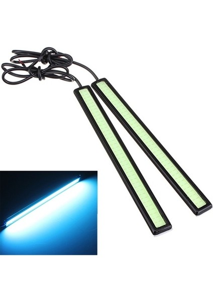 2 Adet Buz Mavisi 2X17CM Cob LED Işık Şeridi Kırmızı Su Geçirmez Araba Drl Sis Lambası Sürüş Lambası Dc 12V Gündüz Farları Süper Parlak Su Geçirmez (Yurt Dışından)