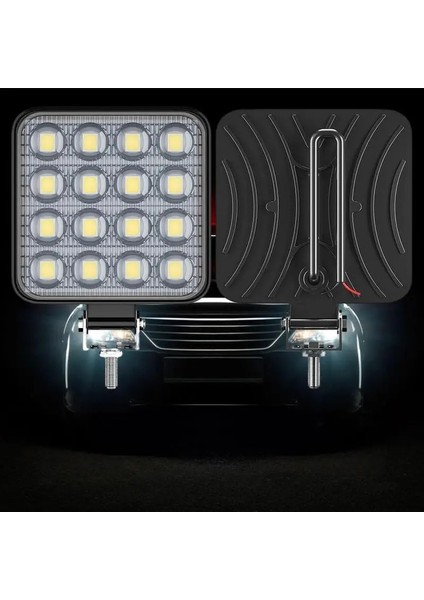 Bir Stil W 16LEDS Kare Çalışma Işığı Süper Parlak Beyaz Lamba Araba Motosiklet Kamyon Için Dc Araba Yardımcı Far (Yurt Dışından) modelleri