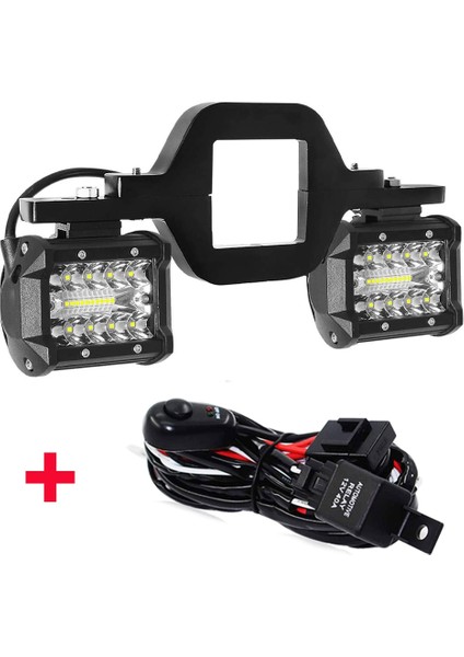 sadece 2 adet hafif W stili Evrensel Araba Çekme Hitch Kanca Montaj Braketi ile 4 '' 60W LED Çalışma Işığı Sis Lambası Tutucu Offroad Araba Kamyon Römorku için Arka Yedekleme (Yurt Dışından)