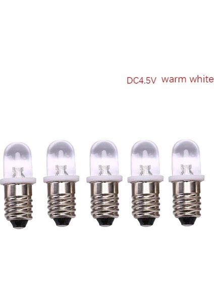 Sıcak Beyaz DC4.5V Stili Lot E10 LED Ampul E10 Dc 3V 4.5V Enstrüman Ampul E10 Gösterge Ampul Eski Moda El Feneri Ampul 2.8cm x 1cm (Yurt Dışından)