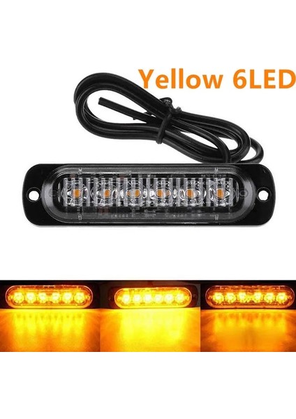12V 18W Sarı 6led Stili Dc 12V 36W Beyaz 12LED Araba Kamyon Güvenlik Uyarısı Acil Her Zaman Parlak Işık Lambası Araba Strobe Acil Durum Yanıp Sönen Uyarı Işığı (Yurt Dışından)