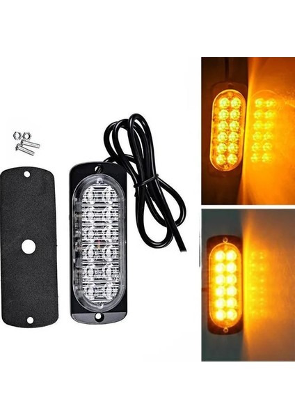 12V 12LED Sarı A Stili Dc 12V 36W Beyaz 12LED Araba Kamyon Güvenlik Uyarısı Acil Her Zaman Parlak Işık Lambası Araba Strobe Acil Durum Yanıp Sönen Uyarı Işığı (Yurt Dışından)