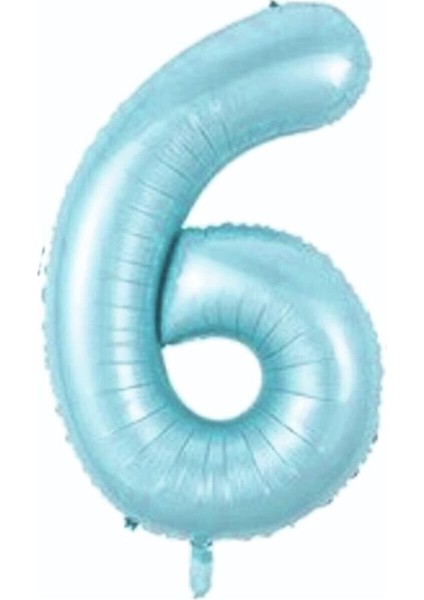 Folyo Balon 34 Inç 80 cm 6 Rakam Mavi