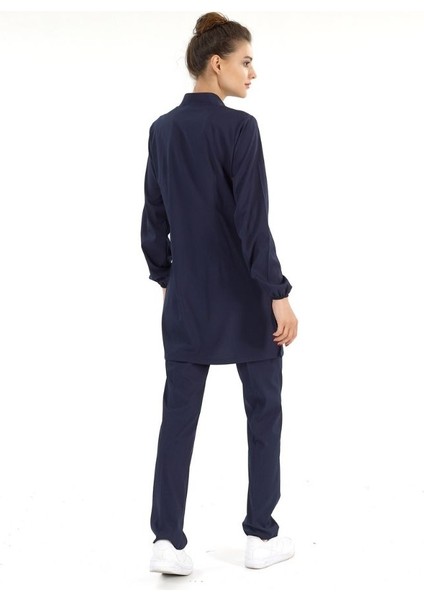 Lacivert Lüks Likralı Doktor Hemşire Tesettürlü Hakim Yaka Takım fırsatları