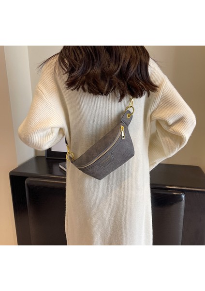 Bel Çantası Sonbahar ve Kış Crossbody Çanta Kadın Çantası Göğüs Çantası (Yurt Dışından)