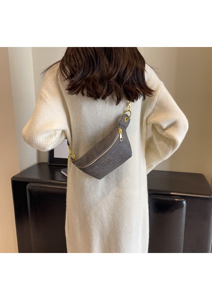 Bel Çantası Sonbahar ve Kış Crossbody Çanta Kadın Çantası Göğüs Çantası (Yurt Dışından)