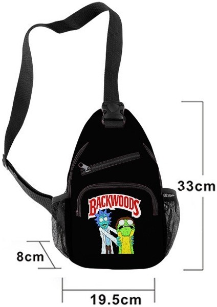 Backwoods Rick Morty Su Geçirmez Omuz Çantası Crossbody Çanta Göğüs Çantası (Yurt Dışından)