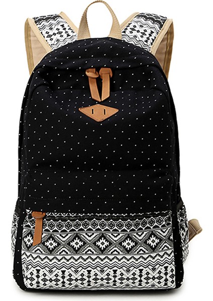 Kanvas Çanta Kadın Etnik Tarzı Sırt Çantası Kadın Seyahat Sırt Çantası (Yurt Dışından)
