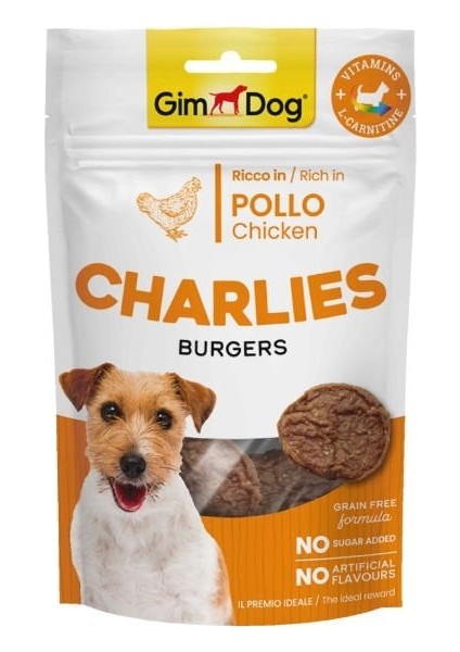Gimdog Charlies Burger Tavuklu Tahılsız ve Şekersiz Köpek Ödül Maması 70 gr