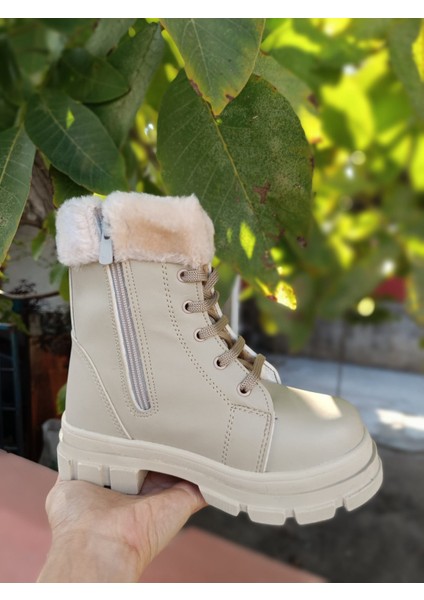 Çocuk Cilt Kürk Detaylı Kaymaz Taban Hafif Bot Bağcık ve Fermuarlı fiyatları